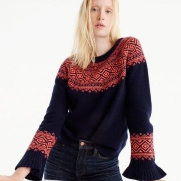 J. Crew Navy and Orange Sweater - Picture 2 of 7